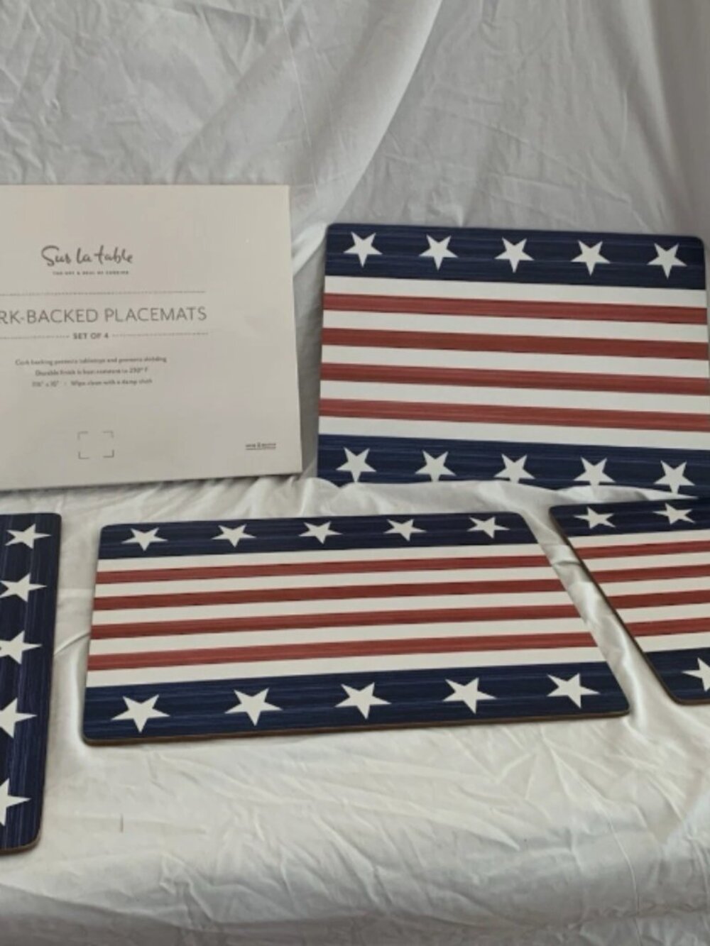 Sur La Table Cork-backed Placemats Set Of 4 Americana, 4th Of July